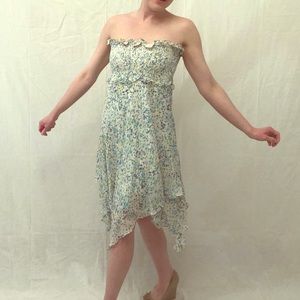 BCBG Max Azria Strapless Asymmetrical Hem Dress